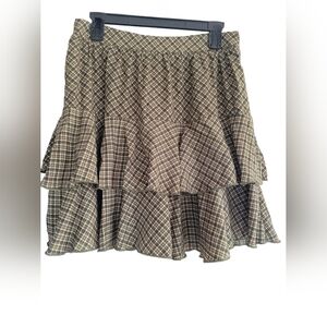 Papermoon Plaid Layered Mini Skirt